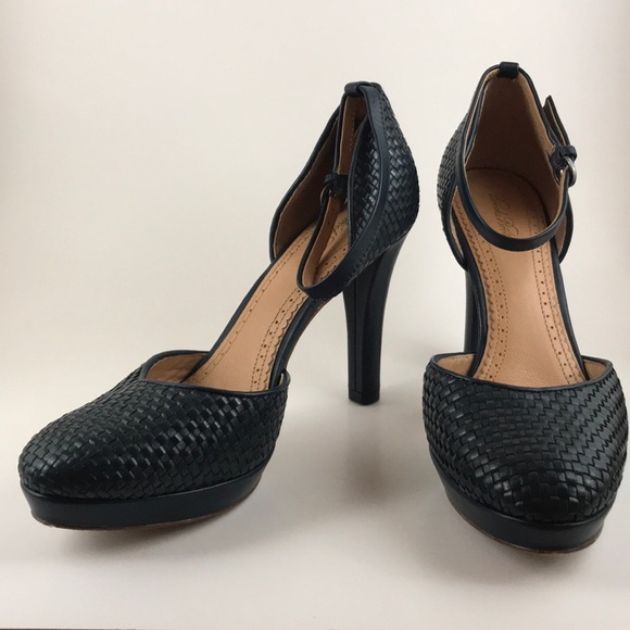 BROOKS BROTHERS woven calfskin ankle strap heels - Picture 2 of 7